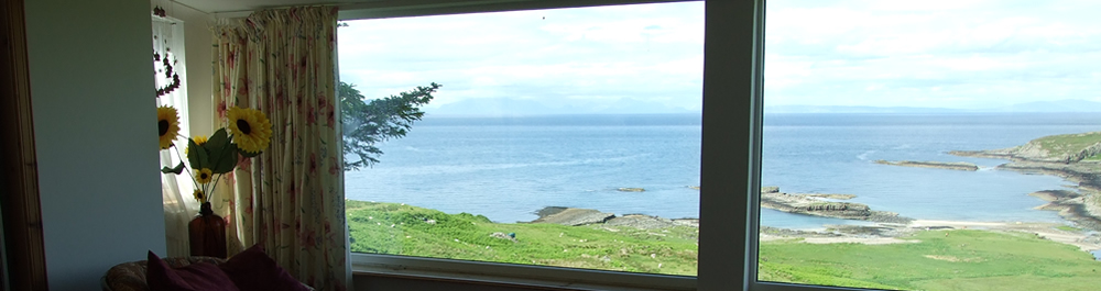 View from bedroom at Air an Oir Ardnamurchan Scotland