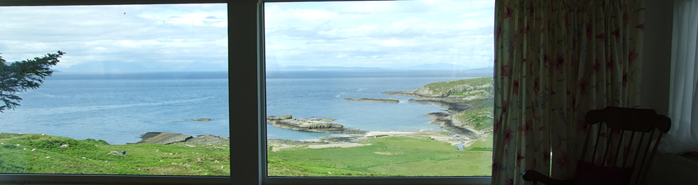 View from bedroom at Air an Oir Ardnamurchan Scotland