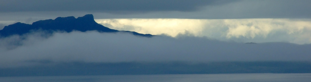 Misty Eigg from Air an Oir Ardnamurchan Scotland