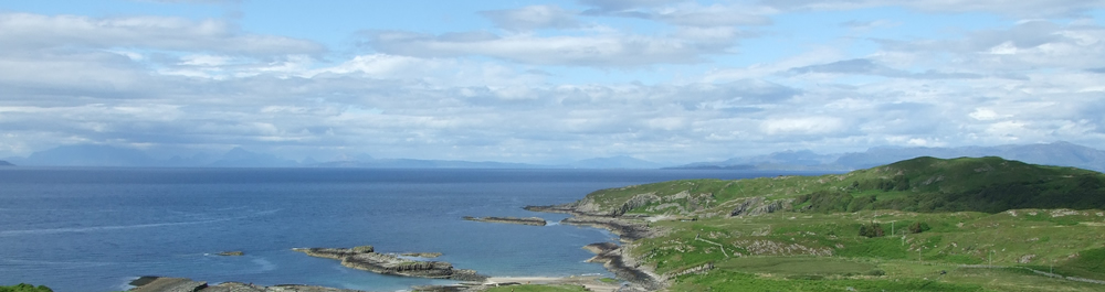 View of Isle of Skye from Air an Oir Ardnamurchan Scotland