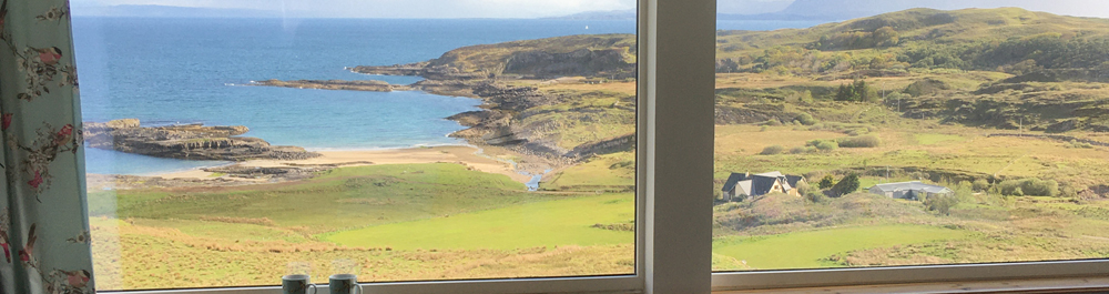 View from bedroom at Air an Oir Ardnamurchan Scotland