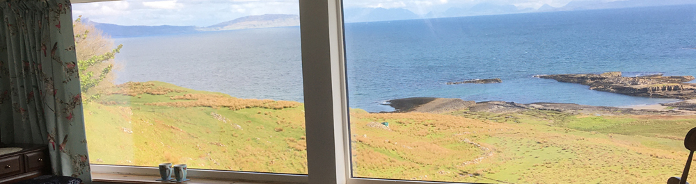 View from bedroom at Air an Oir Ardnamurchan Scotland