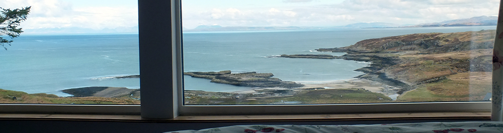 View from bedroom at Air an Oir Ardnamurchan Scotland