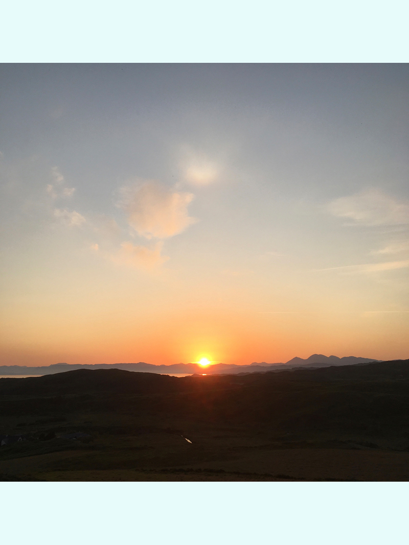 Sunrise over the Knoydart hills from Air an Oir self catering Ardnamurchan