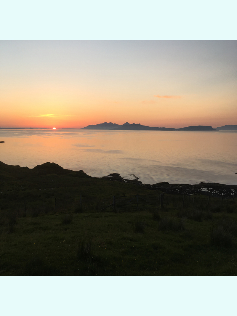 Rhum & Eigg Sunset from Air an Oir