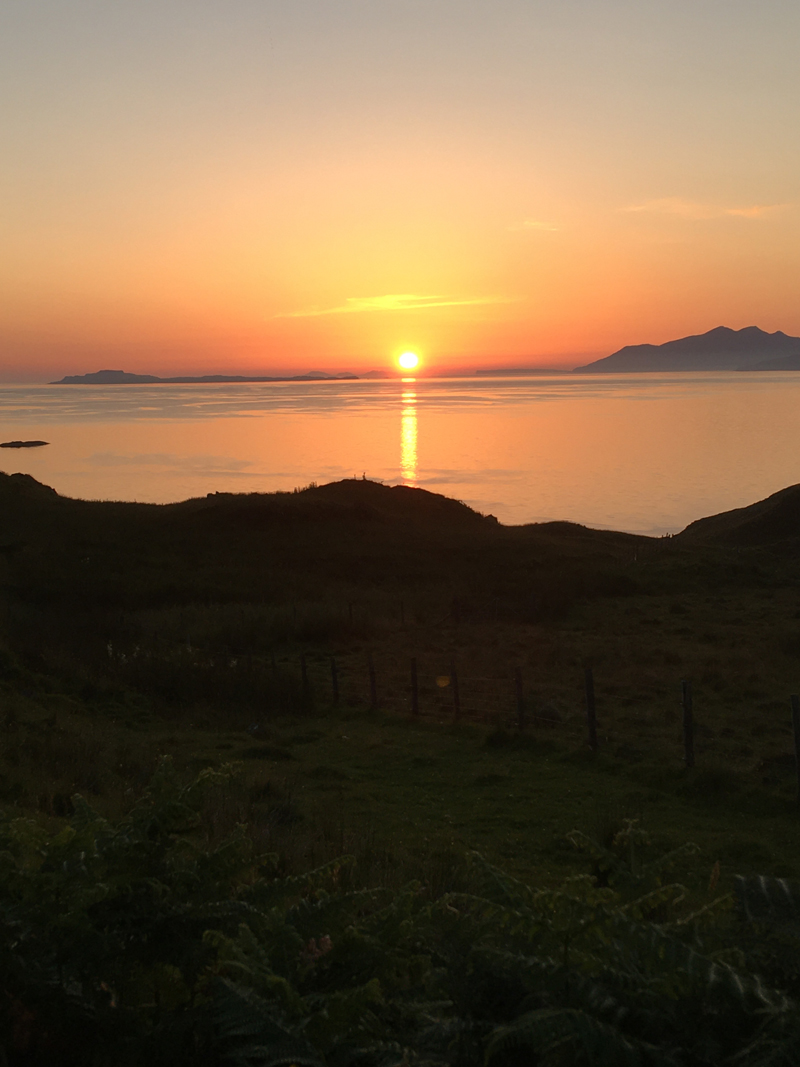 Rhum & Eigg Sunset from Air an Oir